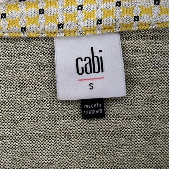 Cabi Women’s Hobnob Topper Jacket Swing Coat Daffodil Yellow Geometric Design S - Picture 14 of 15